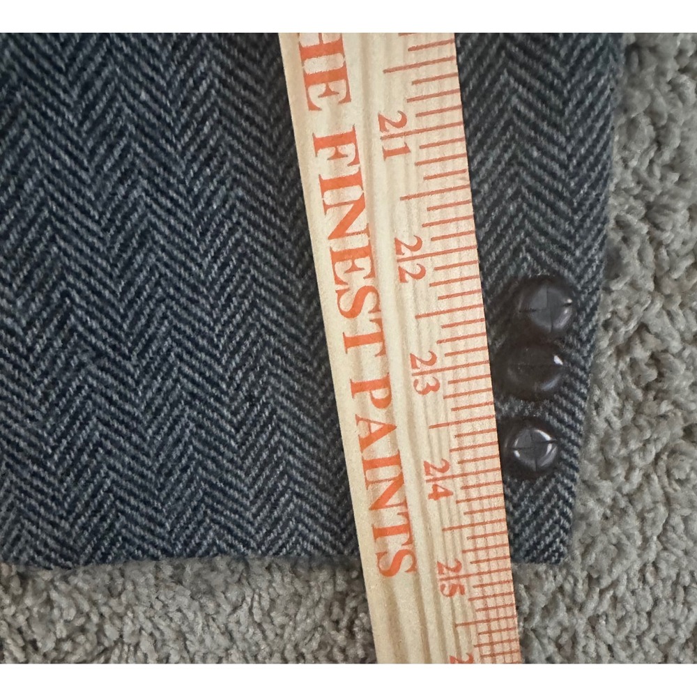 Yorkshire Hill Men's Herringbone Tweed Wool Blazer Jacket Classic Fit Grey 42L - Picture 10 of 13